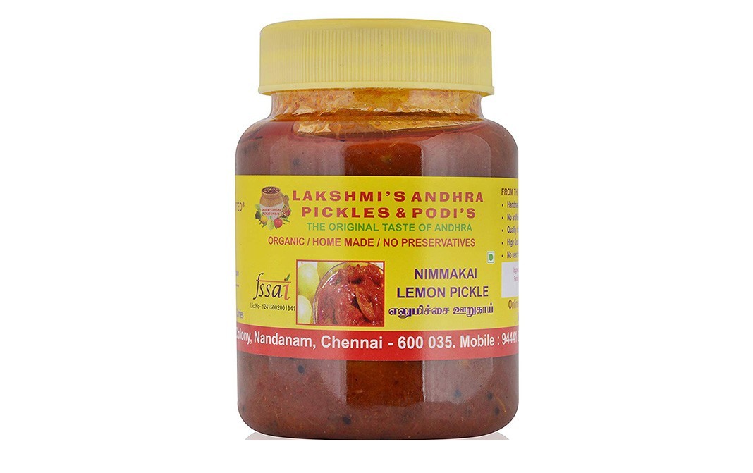 Lakshmi's Andhra Pickles & Podi's Nimmakai Lemon Pickle    Jar  350 grams